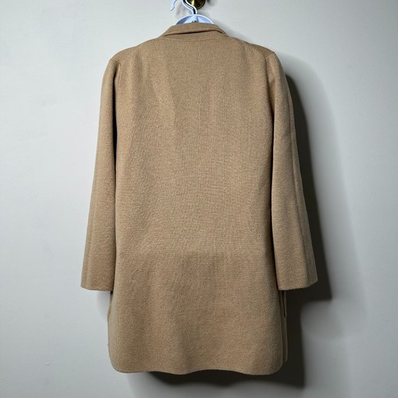 J. Crew Tan Open Front Sweater Blazer Merino Wool Blend Women's XXS - Picture 5 of 6
